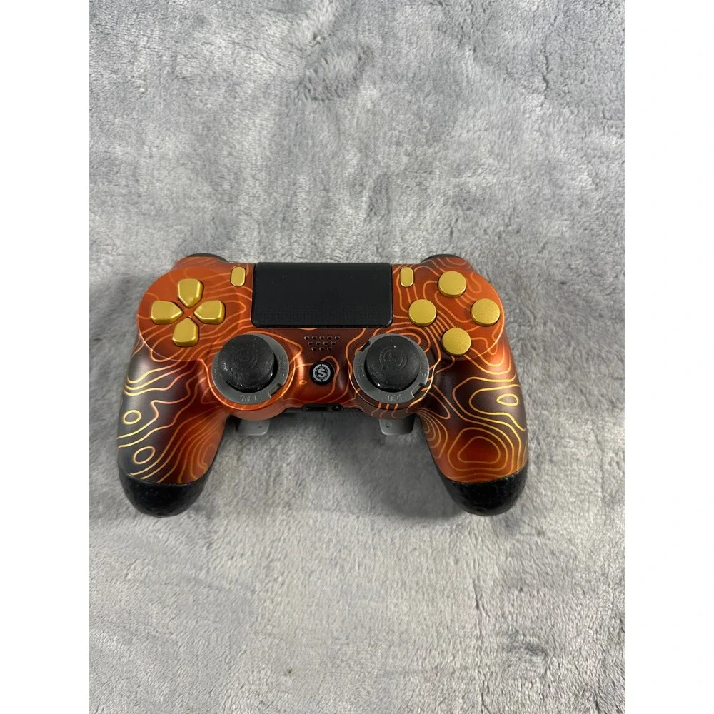 SCUF Infinity 4PS Pro PS4 Controller Orange Topo Map Gold Buttons SG403-02